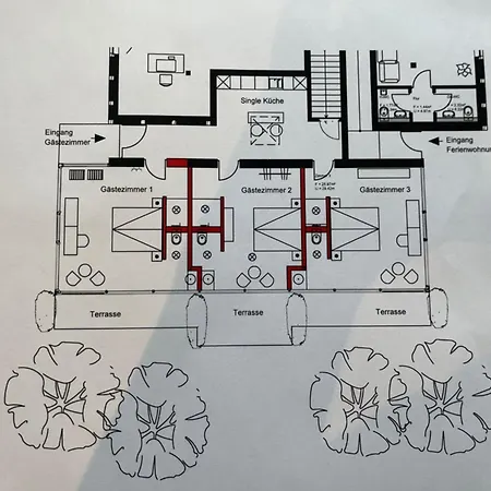 Hotel apartamentowy Glashaus Mit 3 Gaestezimmer Mettingen (North Rhine-Westphalia)