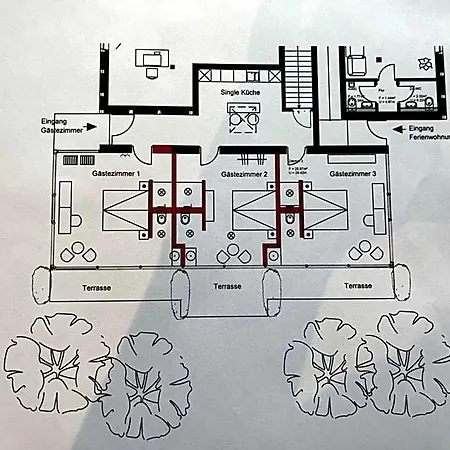 Glashaus Mit 3 Gaestezimmer